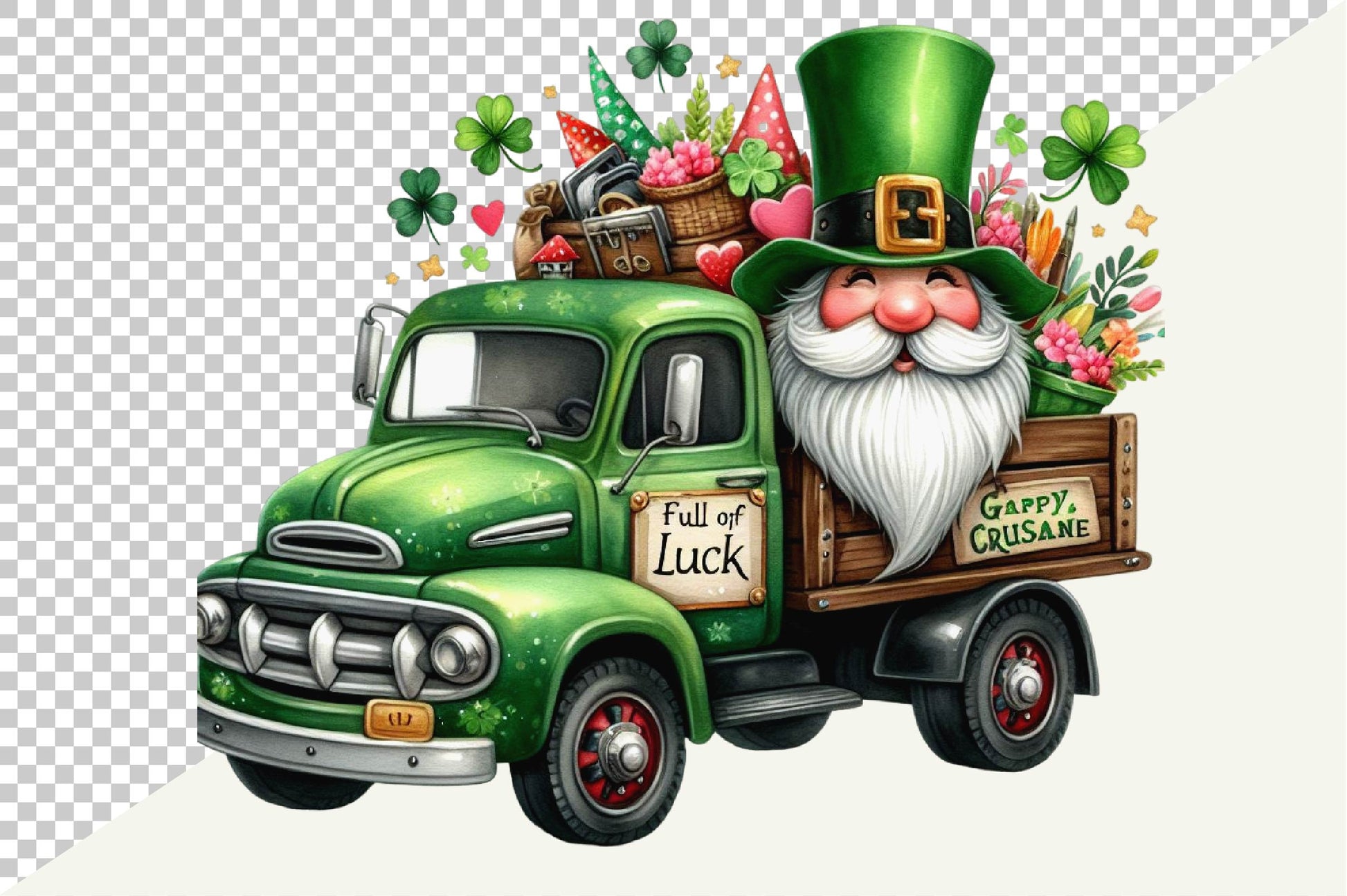 St Patrick's Gnome Truck Clipart Bundle 2 - CraftNest - Digital Crafting and Art