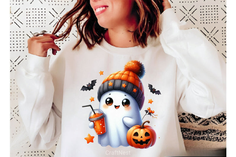 Cute Ghost Cute Halloween Clipart Bundle 19 - CraftNest - Digital Crafting and Art