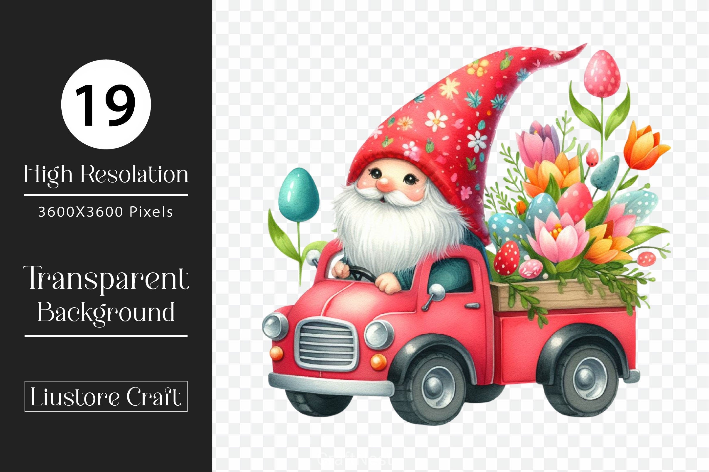 Easter Gnome Truck Clipart Bundle 2 - CraftNest - Digital Crafting and Art