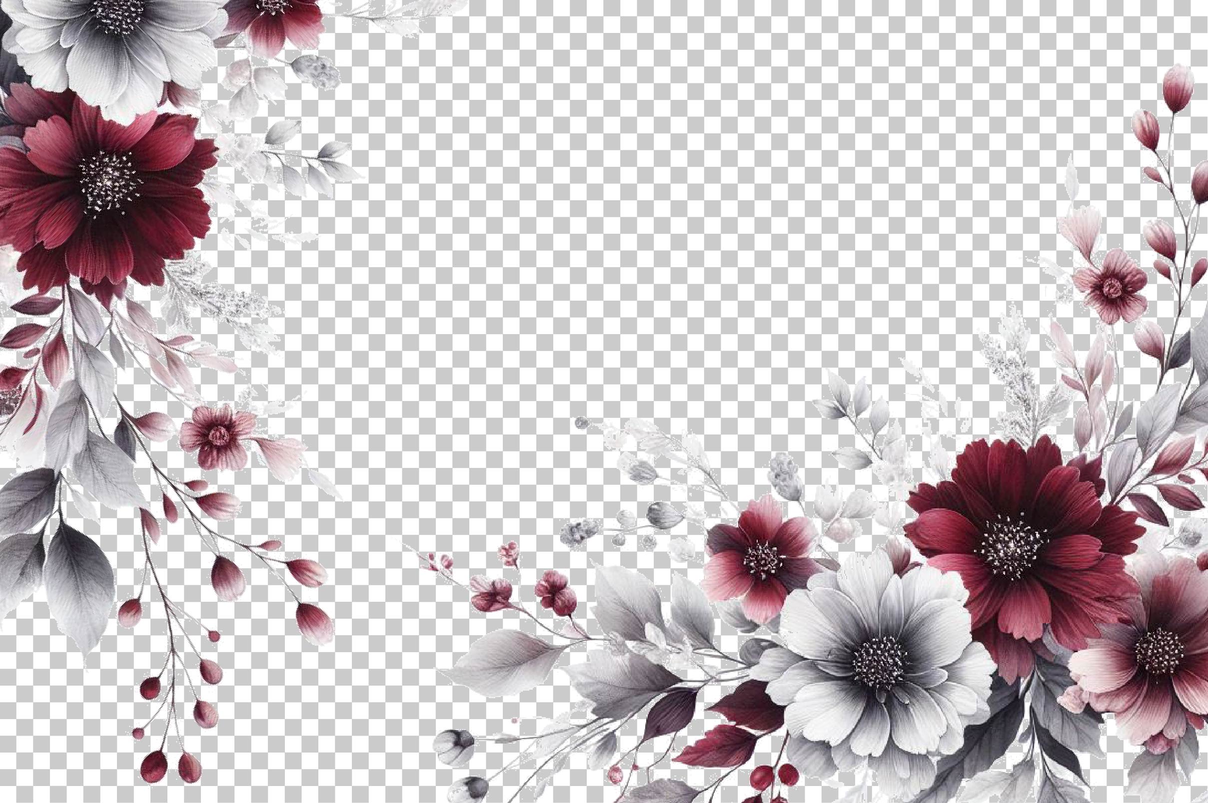 Dusty Rose And Burgundy Clipart Bundle - CraftNest - Digital Crafting and Art