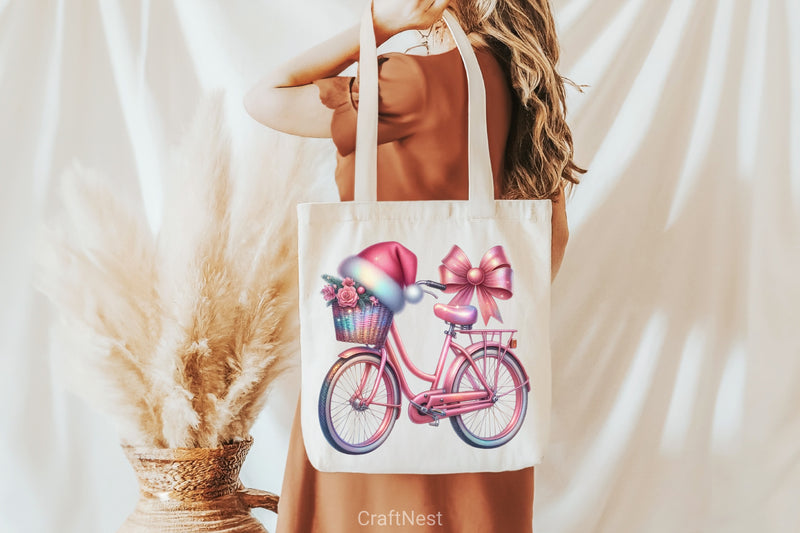 Christmas Bicycle Clipart Bundle - CraftNest - Digital Crafting and Art