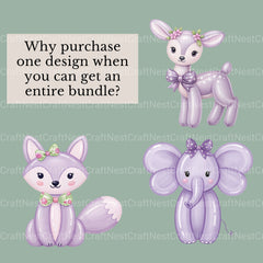 Balloon Animals Purple Clipart Bundle - CraftNest - Digital Crafting and Art