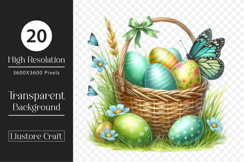 Easter Egg Basket Clipart Bundle 3 - CraftNest - Digital Crafting and Art