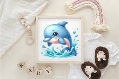 Cute Dolphin Clipart Bundle - CraftNest - Digital Crafting and Art