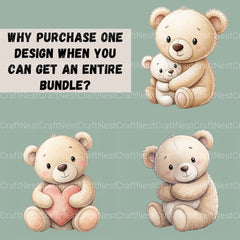 Neutral Bears Clipart Bundle - CraftNest - Digital Crafting and Art