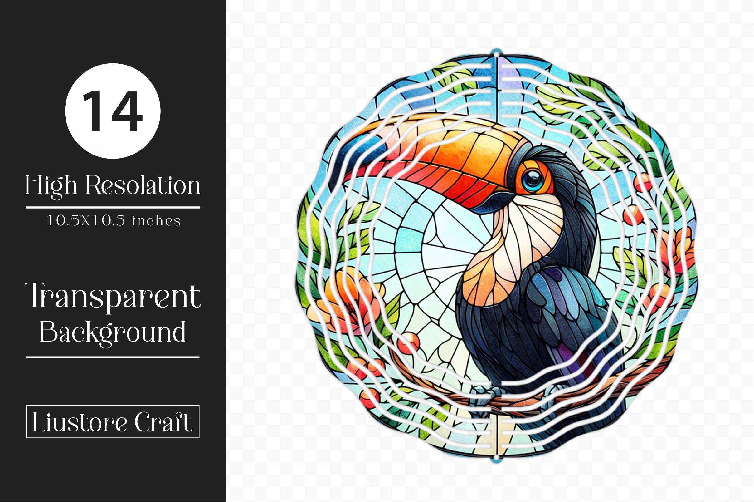 Toucan Bird Stained Glass Clipart Bundle - CraftNest - Digital Crafting and Art