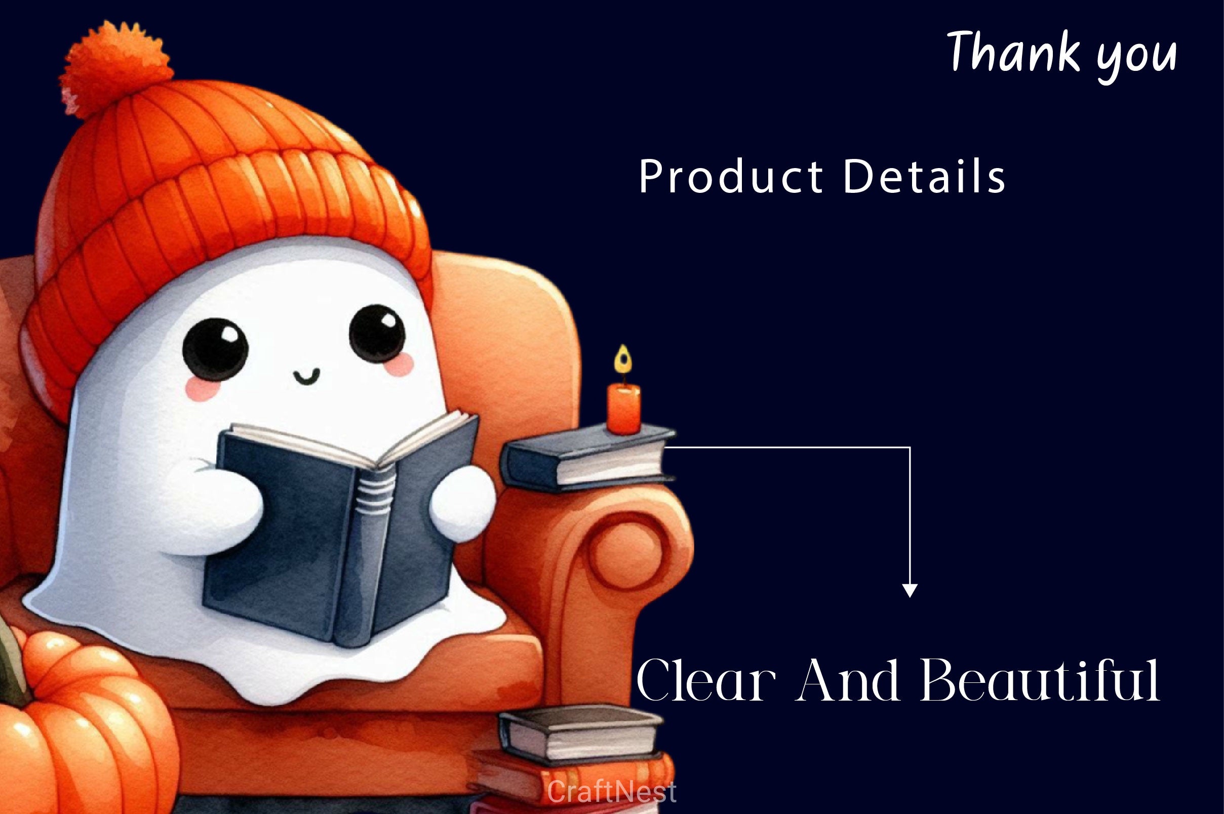 Ghost Bookworm Clipart Bundle - CraftNest - Digital Crafting and Art
