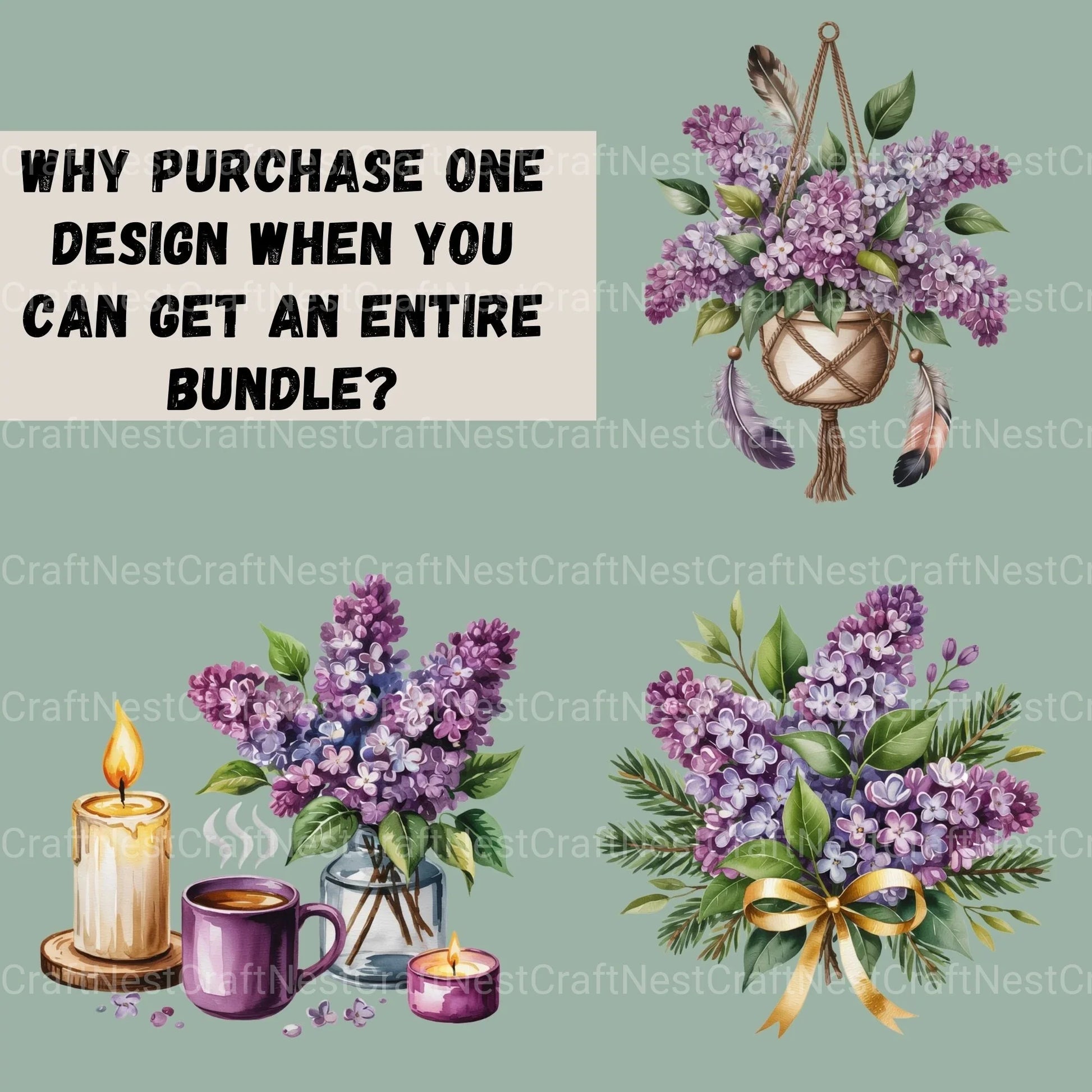 Lilacs Clipart Bundle - CraftNest - Digital Crafting and Art