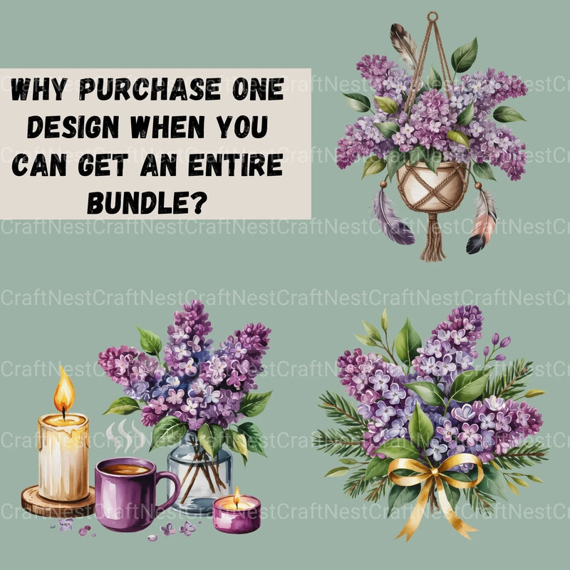 Lilacs Clipart Bundle - CraftNest - Digital Crafting and Art
