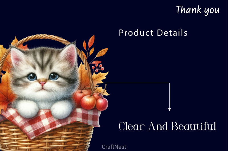 Cute Autumn Cat Clipart Bundle 2 - CraftNest - Digital Crafting and Art