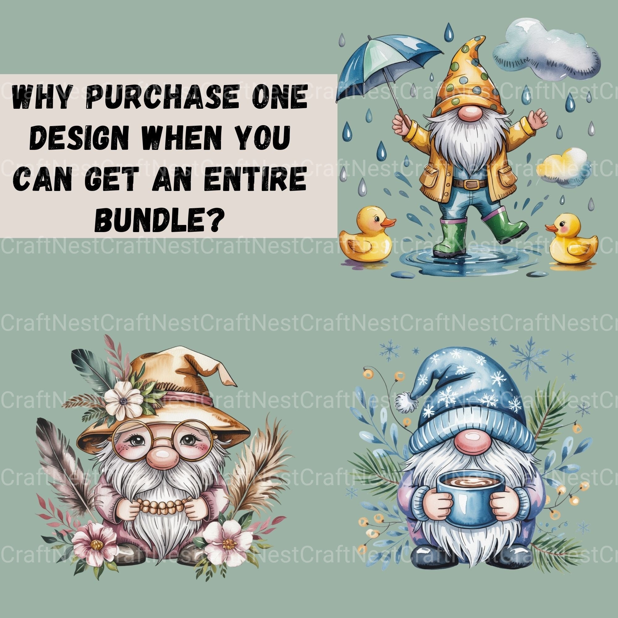 Gnomes For All Seasons Clipart Bundle - CraftNest - Digital Crafting and Art