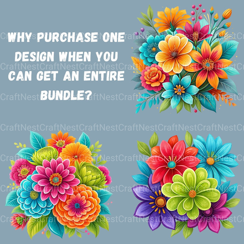 Mexican Flowers 2 Clipart Bundle - CraftNest - Digital Crafting and Art