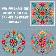 Mexican Embroidery Flowers Clipart Bundle - CraftNest - Digital Crafting and Art