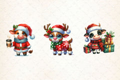 Christmas Cow Cute Cow Clipart Bundle - CraftNest - Digital Crafting and Art