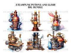 Steampunk Potions And Elixirs Clipart - CraftNest