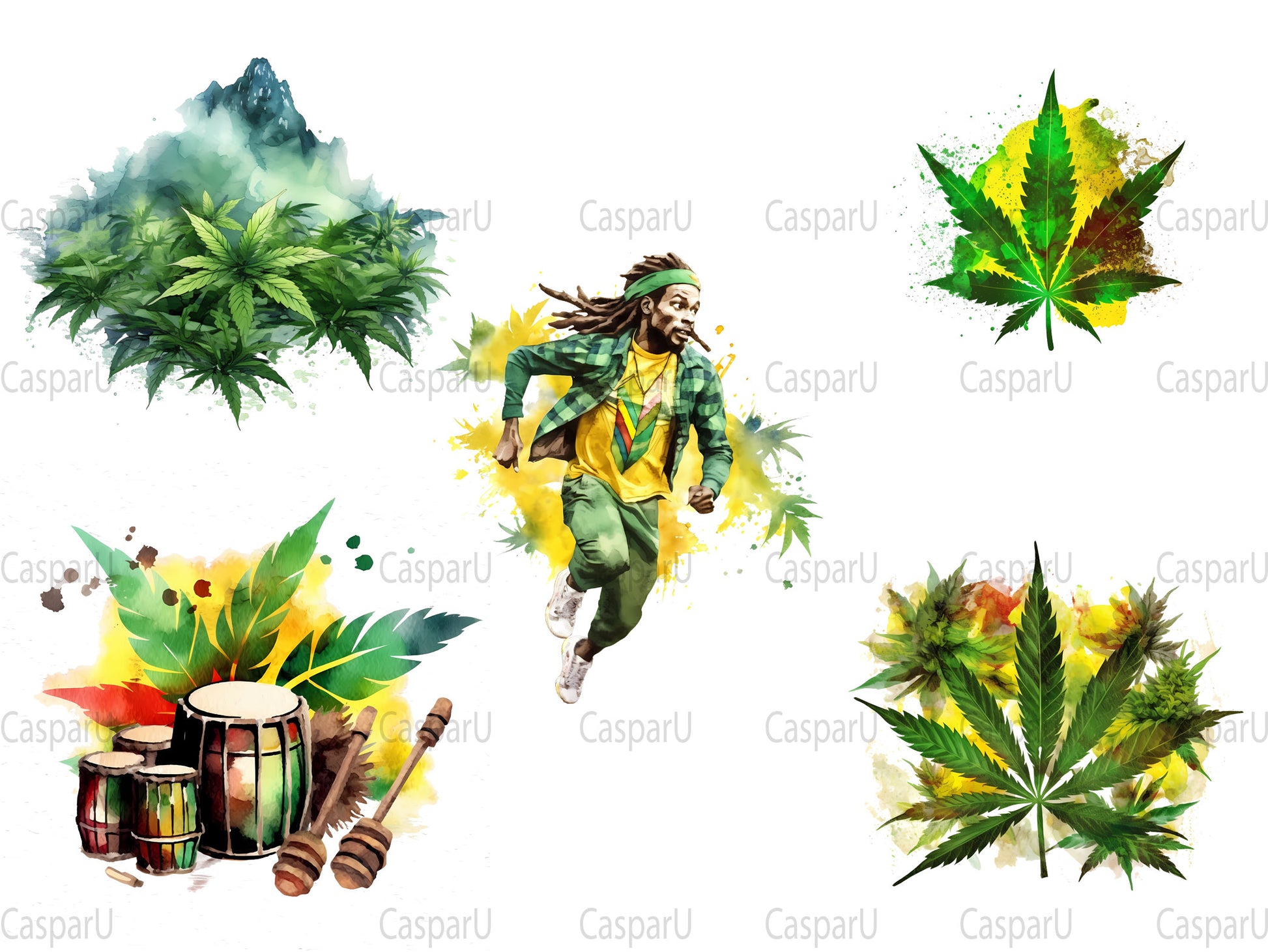 Jamaica Cannabis Clipart - CraftNest