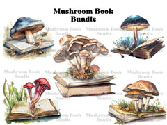 Mushroom Books Clipart - CraftNest