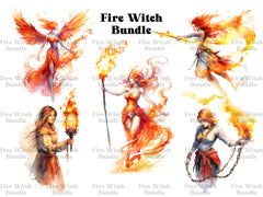 Fire Witches Clipart - CraftNest