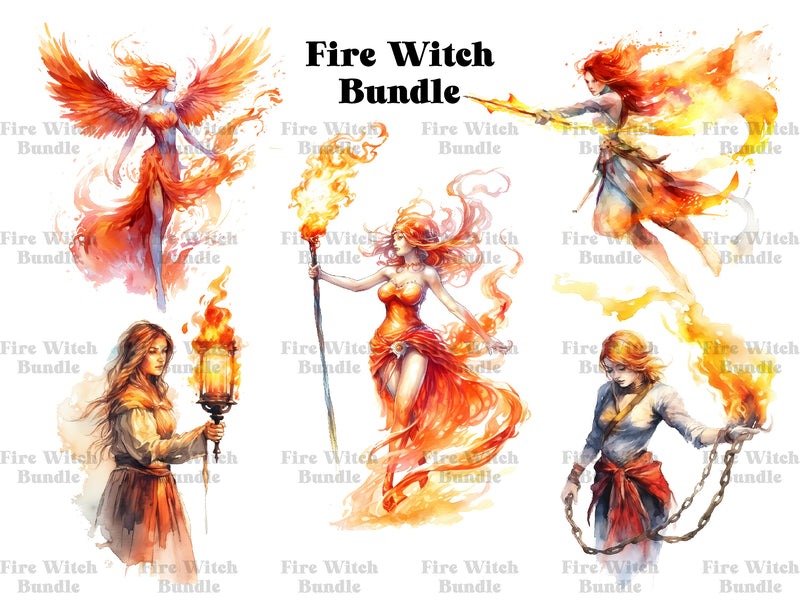 Fire Witches Clipart - CraftNest