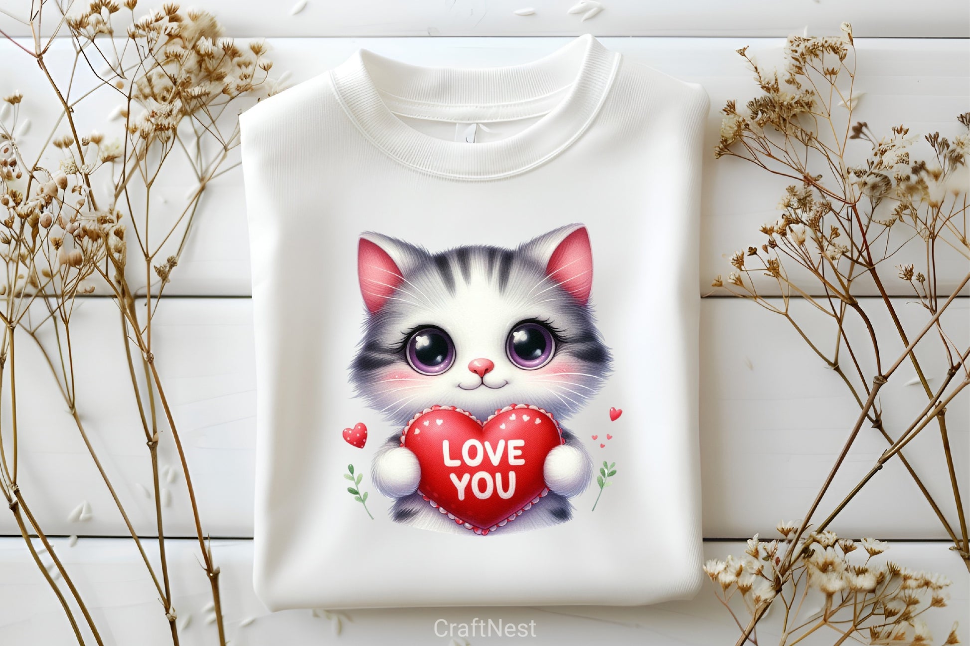 Love You Cat Valentine's Clipart Bundle 3 - CraftNest - Digital Crafting and Art