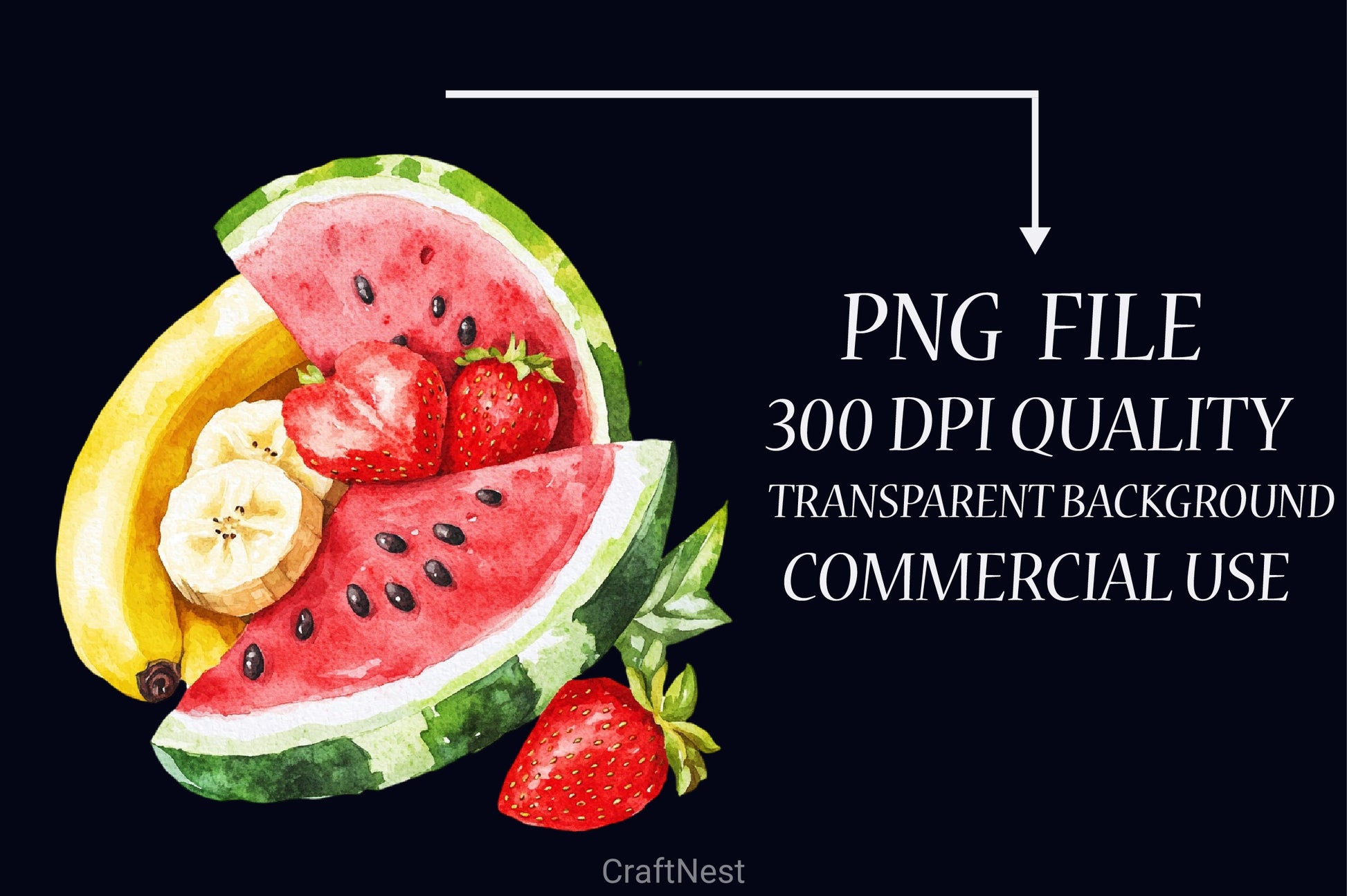 Summer Fruits Clipart Bundle - CraftNest - Digital Crafting and Art