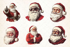 Vintage Santa Claus Christmas Clipart Bundle - CraftNest - Digital Crafting and Art