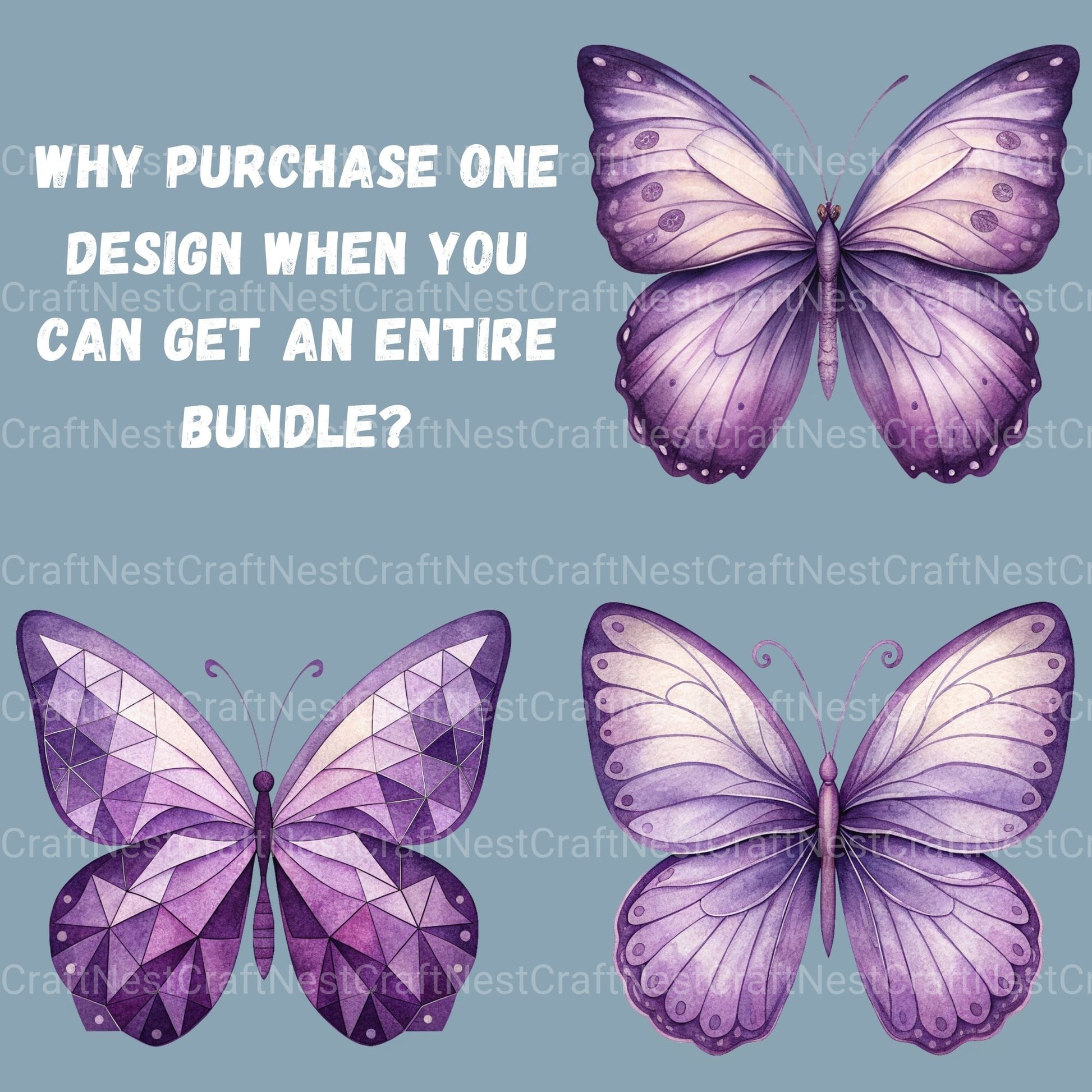 Purple Butterflies 1 Clipart Bundle - CraftNest - Digital Crafting and Art