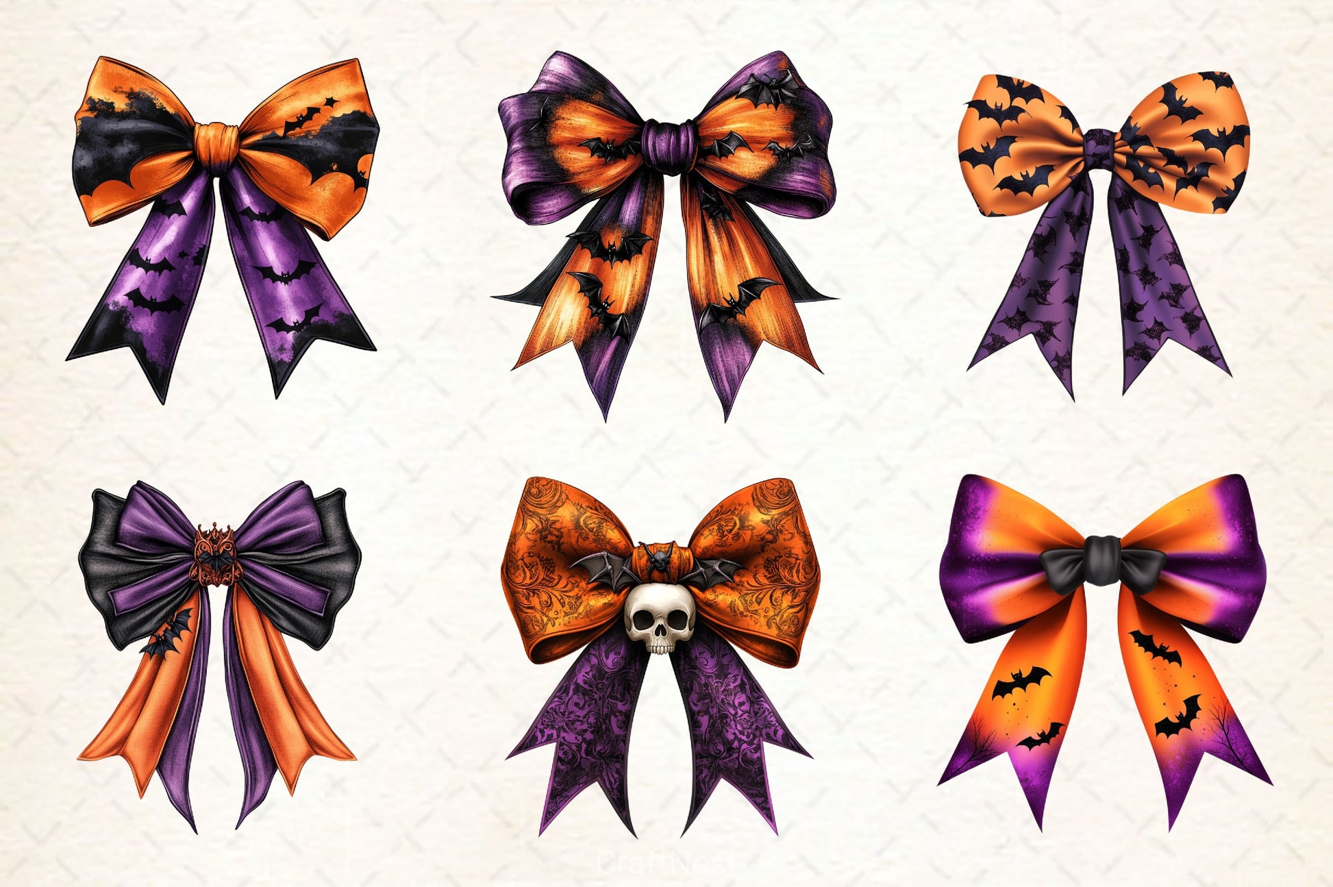 Halloween Bow Copy Clipart Bundle - CraftNest - Digital Crafting and Art
