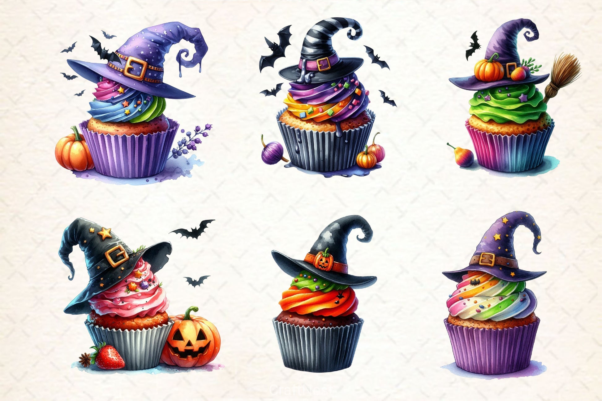 Halloween Cupcake Clipart Bundle 2 - CraftNest - Digital Crafting and Art