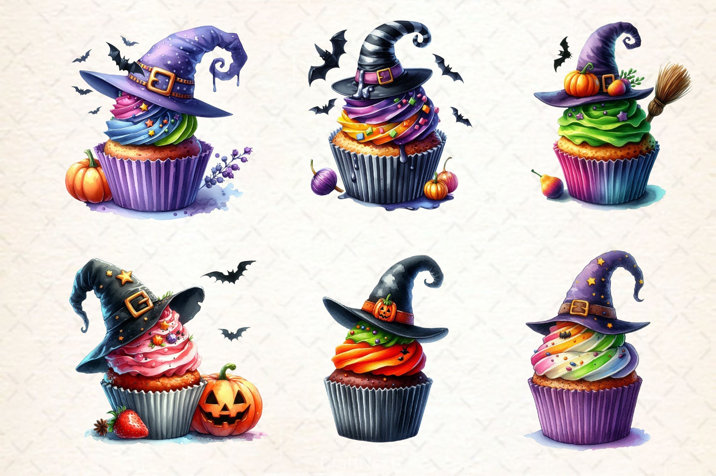 Halloween Cupcake Clipart Bundle 2 - CraftNest - Digital Crafting and Art