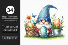 Cute Easter Gnome Clipart Bundle - CraftNest - Digital Crafting and Art