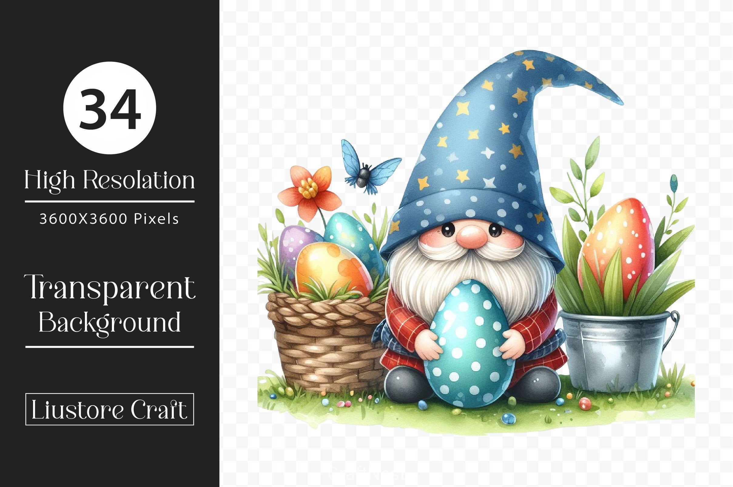 Cute Easter Gnome Clipart Bundle - CraftNest - Digital Crafting and Art