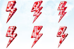 Valentine's Lightning Bolt Clipart Bundle - CraftNest - Digital Crafting and Art