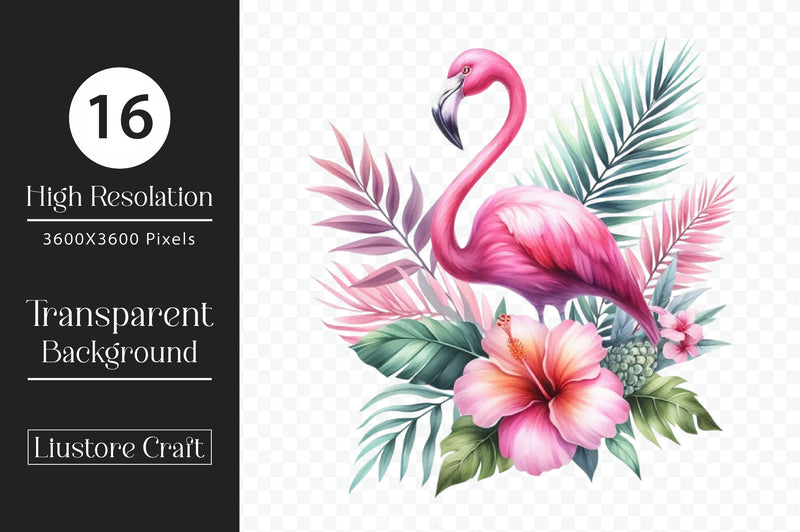 Flamingo Tropical Clipart Bundle - CraftNest - Digital Crafting and Art