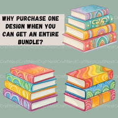 Groovy Books Clipart Bundle 2 - CraftNest - Digital Crafting and Art