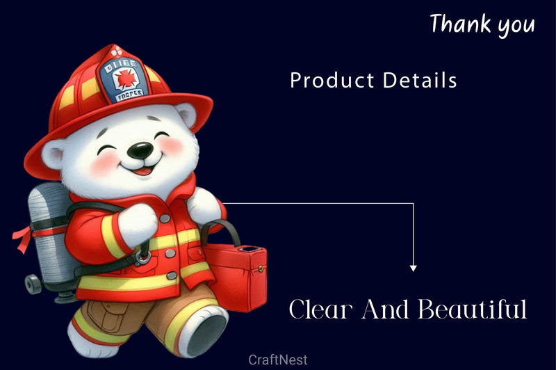 Cute Firefighter Animals Clipart Bundle 3 - CraftNest - Digital Crafting and Art