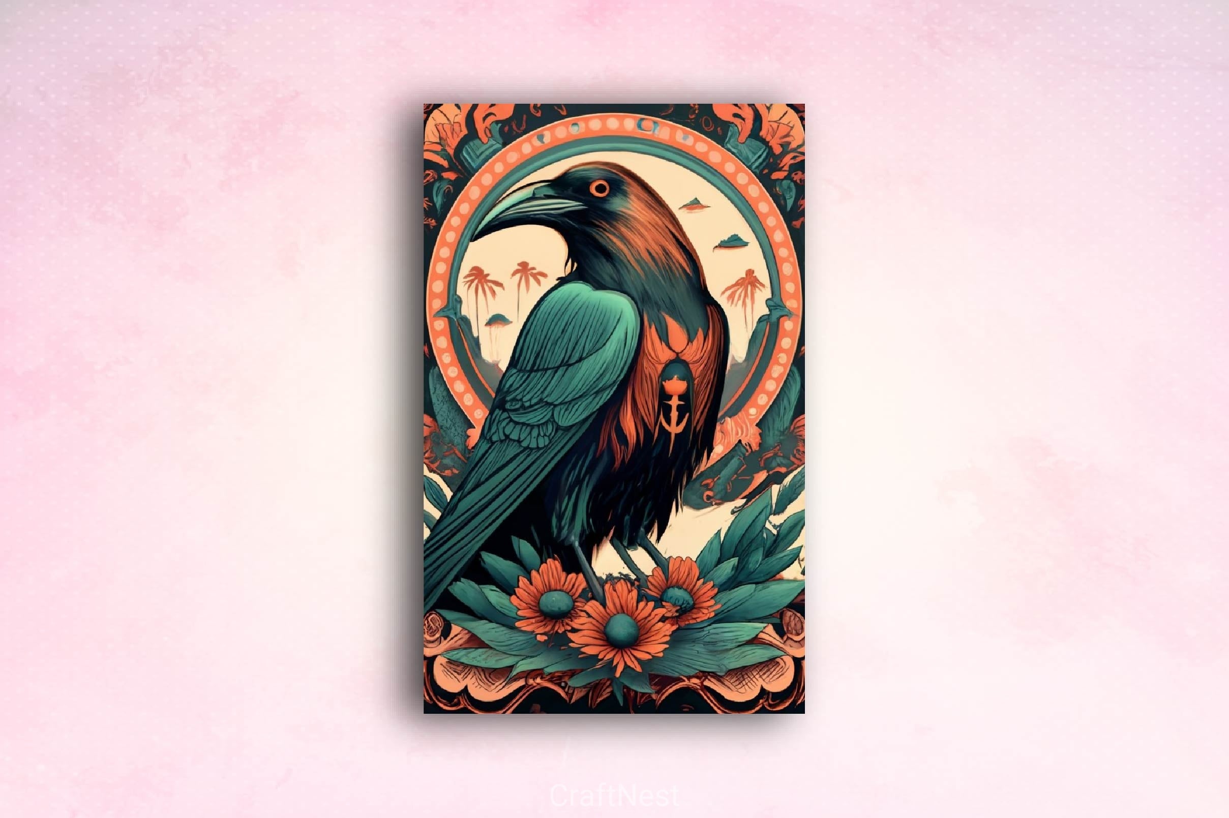 Art Nouveau Raven Clipart Bundle - CraftNest - Digital Crafting and Art