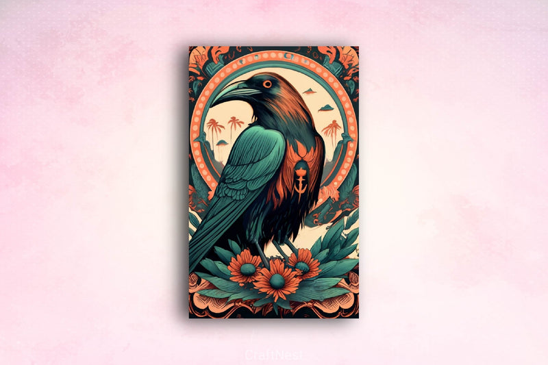 Art Nouveau Raven Clipart Bundle - CraftNest - Digital Crafting and Art