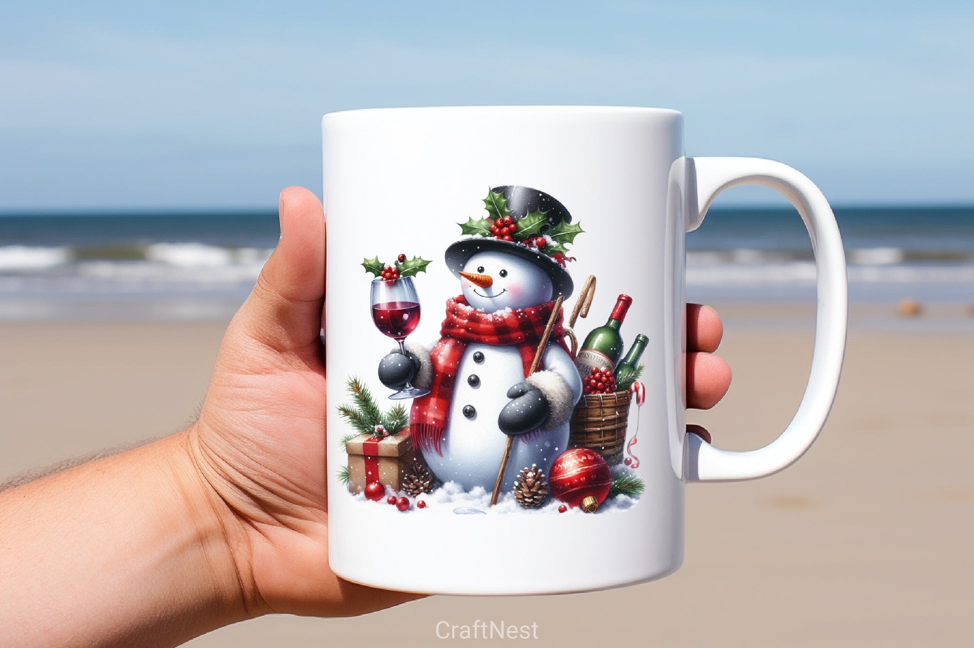 Snowman Christmas Wine Clipart Bundle - CraftNest - Digital Crafting and Art