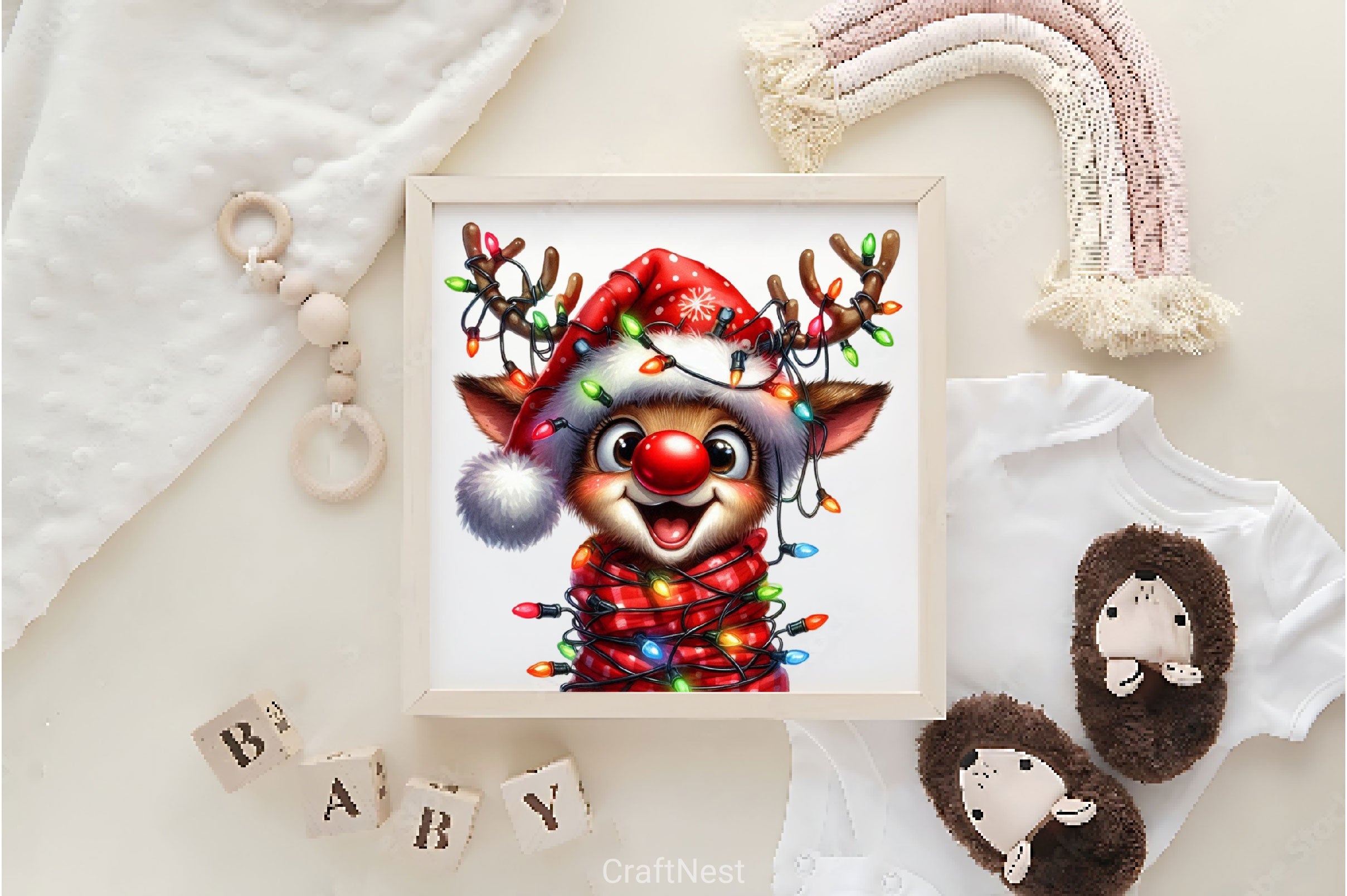 Funny Christmas Reindeer Clipart Bundle 4 - CraftNest - Digital Crafting and Art