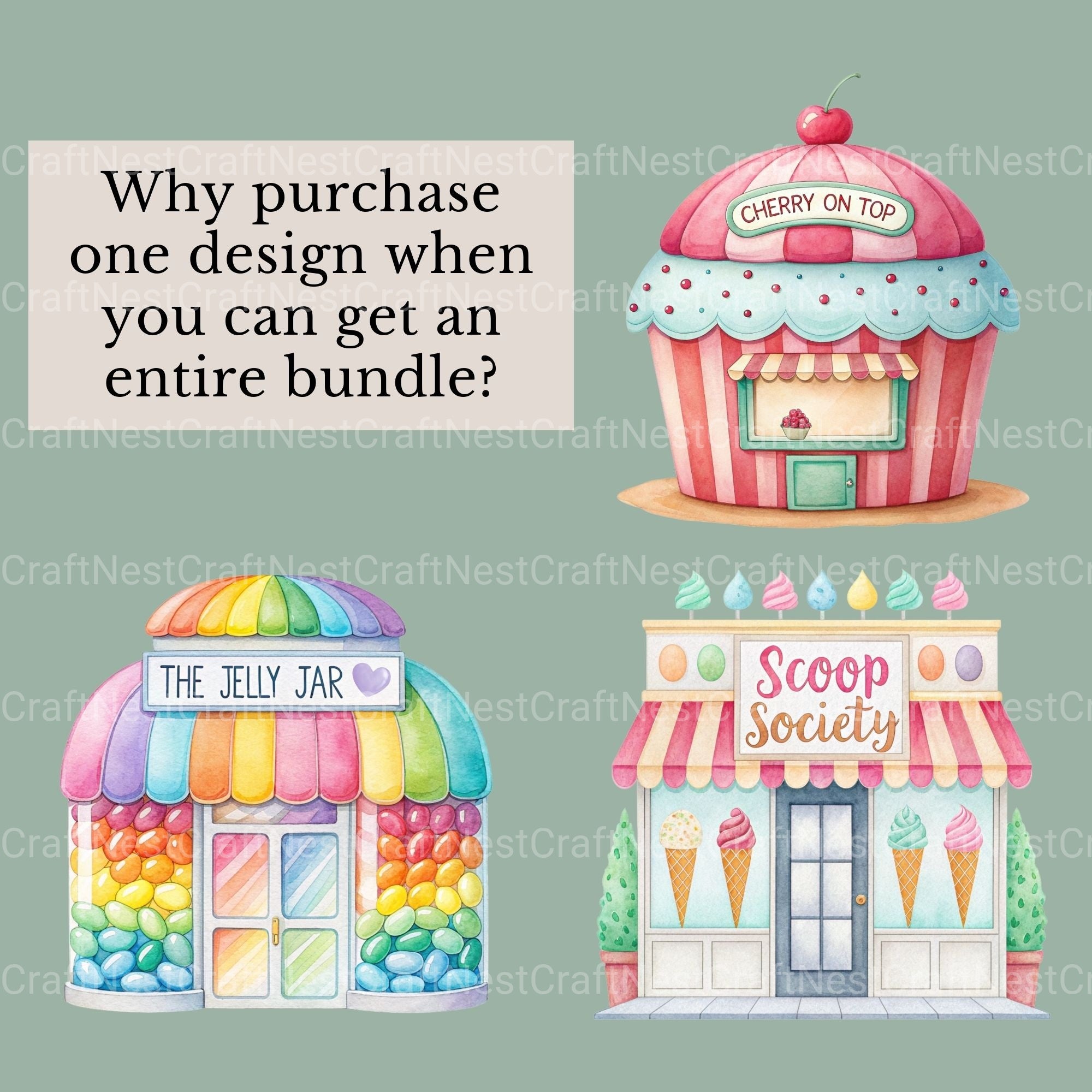 Village Shops Sweet Treats Clipart Bundle - CraftNest - Digital Crafting and Art