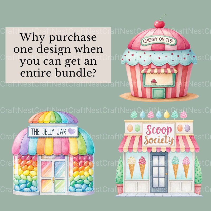Village Shops Sweet Treats Clipart Bundle - CraftNest - Digital Crafting and Art