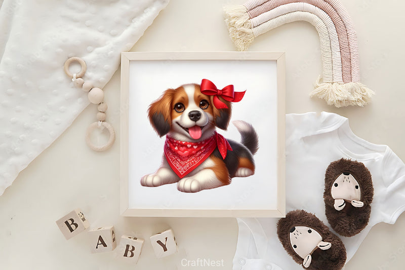 Valentine's Dog Bandana Clipart Bundle - CraftNest - Digital Crafting and Art