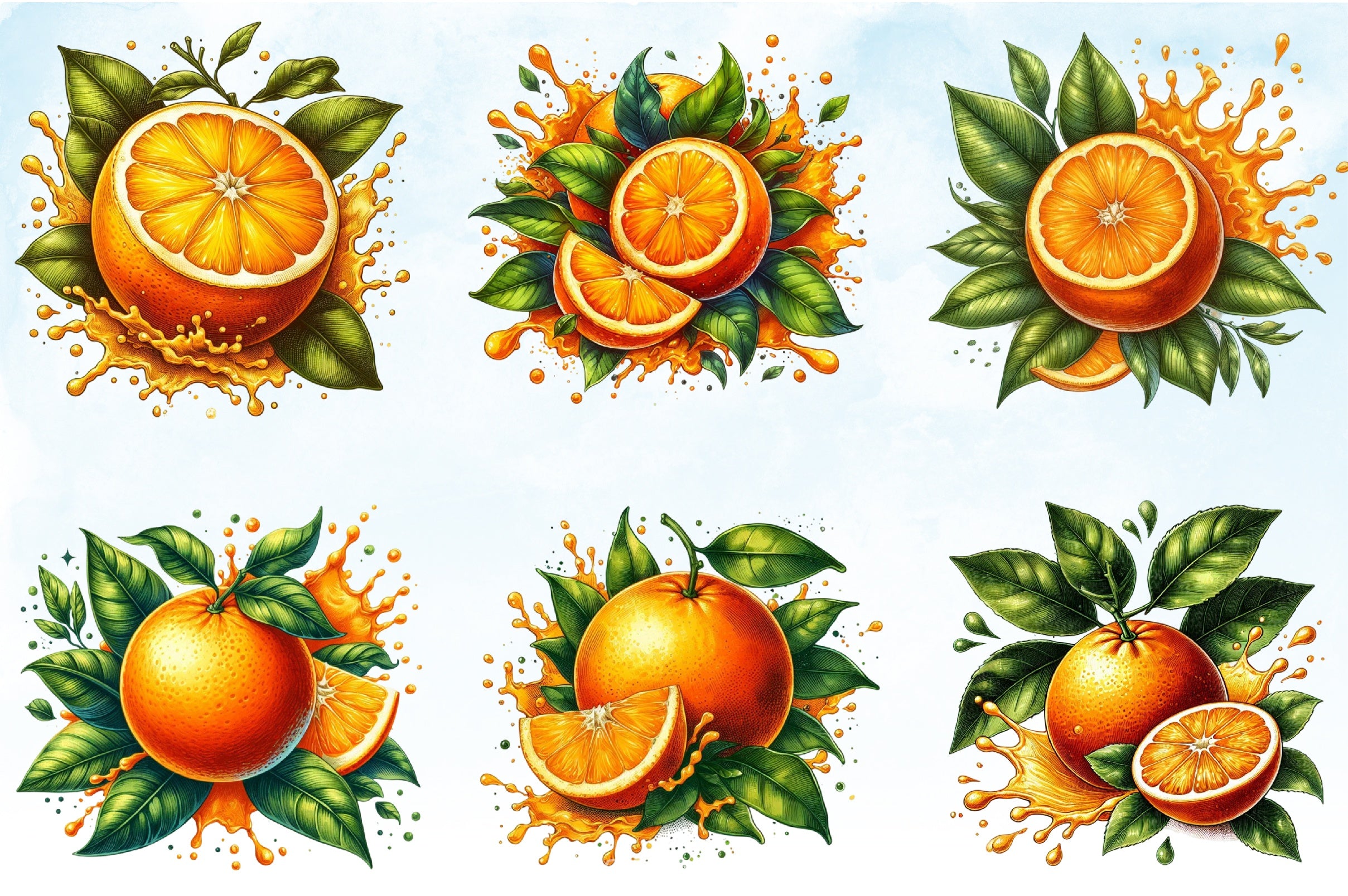 Quarter Orange Clipart Bundle - CraftNest - Digital Crafting and Art