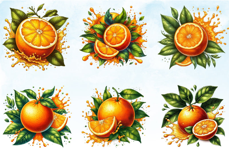 Quarter Orange Clipart Bundle - CraftNest - Digital Crafting and Art