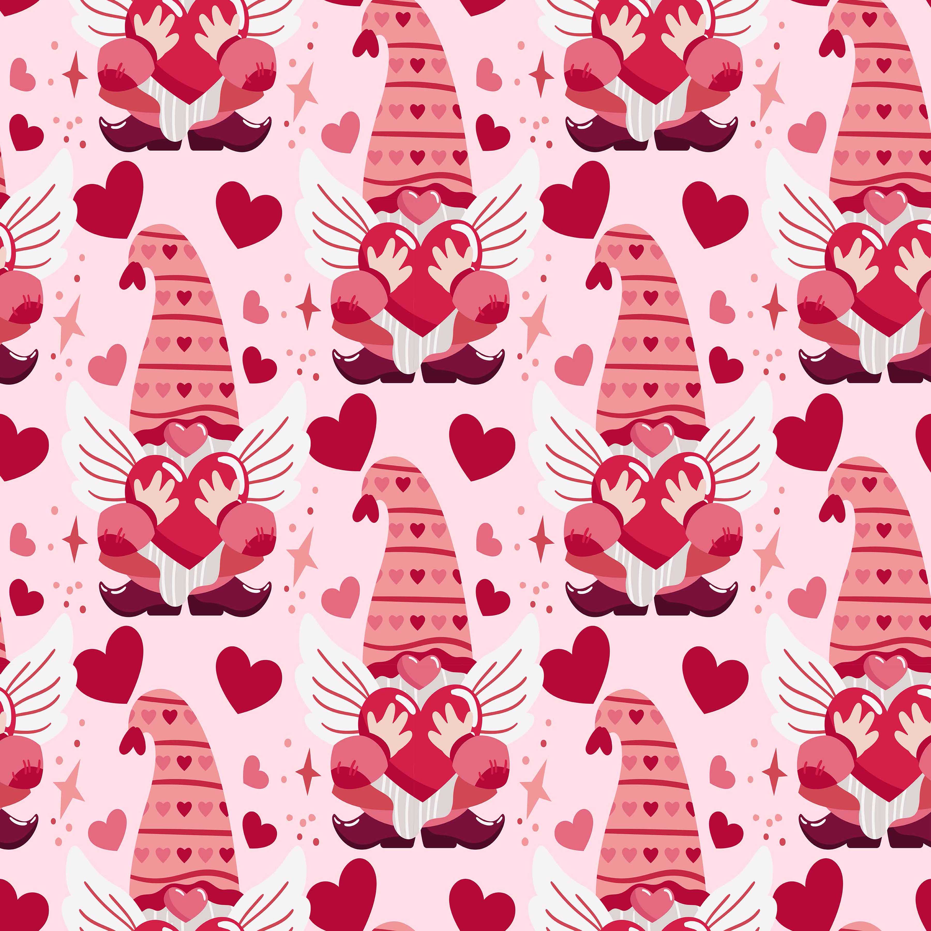 Valentines Day Gnome Seamless Digital Paper - CraftNest - Digital Crafting and Art