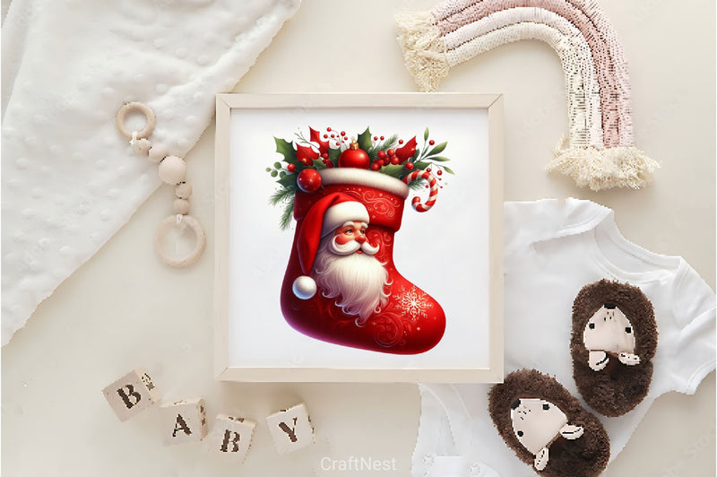 Christmas Stocking Clipart Bundle 4 - CraftNest - Digital Crafting and Art
