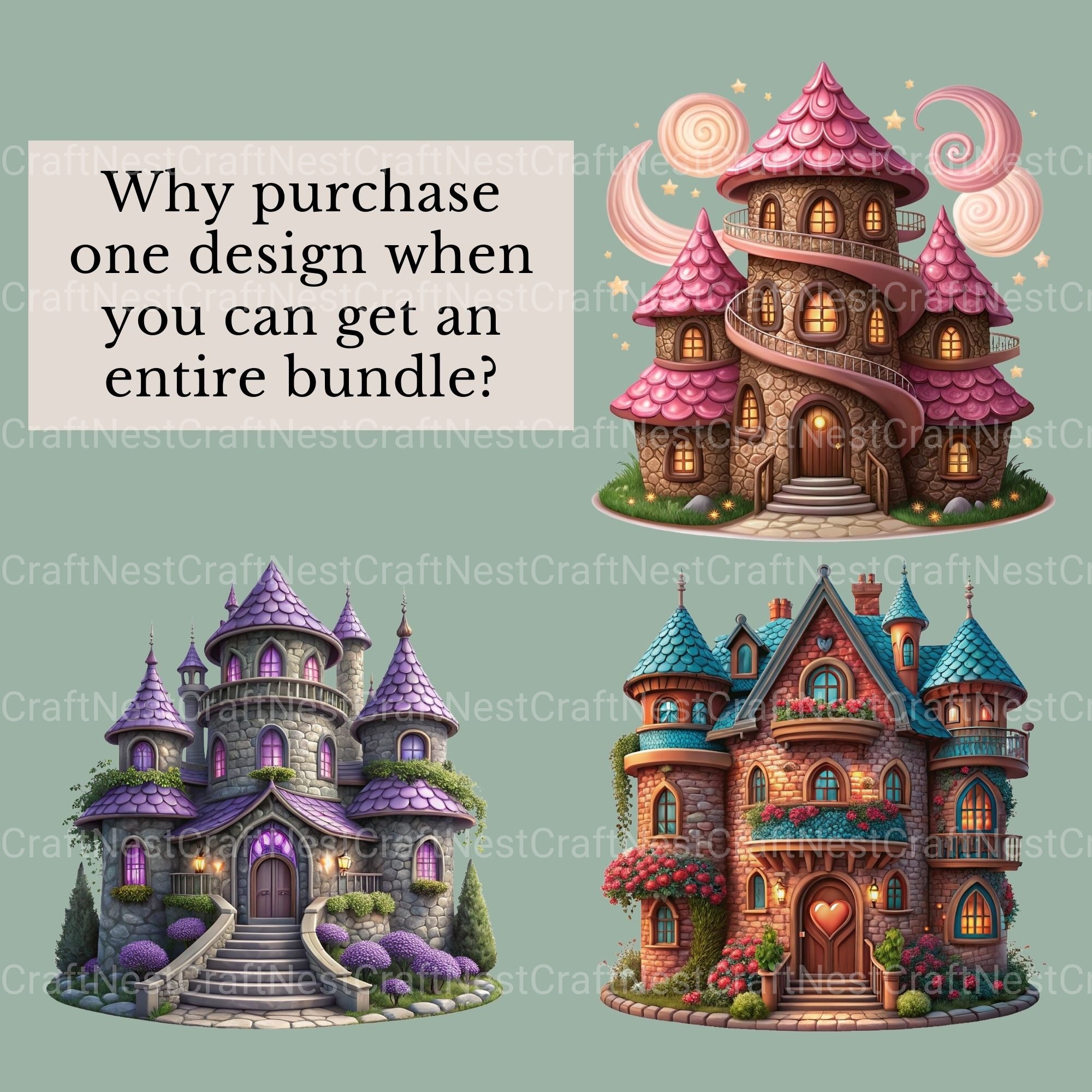 Castles Stone Clipart Bundle - CraftNest - Digital Crafting and Art
