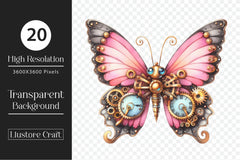 Steampunk Butterfly Clipart Bundle - CraftNest - Digital Crafting and Art