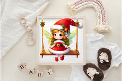 Christmas Fairy On Swing Clipart Bundle - CraftNest - Digital Crafting and Art